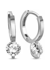 Paar Creolen dKeniz "925/- Sterling Silber Solit&auml;r", silber (silber, wei&szlig;), Ohrringe, Damen, one-size, Silber 925 (Sterlingsilber)