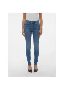 V&eacute;ro Moda Skinny-fit-Jeans VERO MODA "VMFLASH MR SKINNY JEANS LI347 NOOS", Damen, Gr. L (40), L&auml;nge 30, blau (medium blau denim), Denim/Jeans, Obermaterial: 89% Baumwolle, 9% Elastomultiester, 2% Elasthan, unifarben, skinny fit lang, Jeans, Baumwollmischung mit Stretch, regular waist, skinny fit