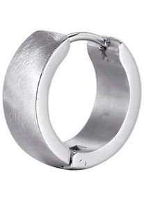 Single-Creole Firetti "Schmuck Geschenk Edelstahl Ohrschmuck Ohrring Ice Scratch", silber (edelstahlfarben), Ohrringe, Damen, 16mm, Edelstahl