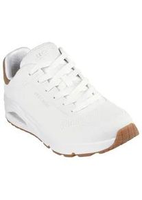 Sneaker Skechers "UNO-SUITED ON AIR", Herren, Gr. 44, wei&szlig;, Lederimitat, Veloursleder, Schuhe Sneaker, Freizeitschuh, Halbschuh, Schn&uuml;rschuh mit modischer Keilsohle