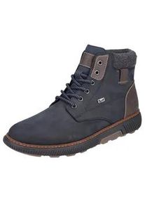Winterboots Rieker, Herren, Gr. 44, bunt (dunkelblau, braun), Lederimitat, Nubukleder, Textil, unifarben mit Farbeinsatz, Schuhe Winterboots, High Top Sneaker, Schn&uuml;rstiefelette mit TEX-Membran, schmale Form, Topseller