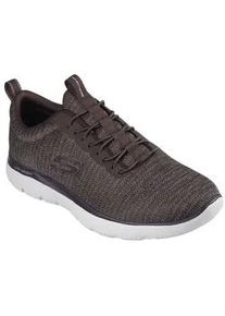 Slip-On Sneaker Skechers "SUMMITS-", Herren, Gr. 46, braun (braun, schwarz), Textil, Schuhe, Slipper, Freizeitschuh, Halbschuh mit Elastic Schn&uuml;rsenkel