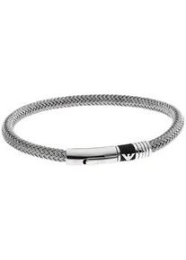 Armband Emporio Armani "Schmuck Geschenk Edelstahl Armschmuck", silber (schwarz, silberfarben), Armb&auml;nder, Damen, 19cm, Edelstahl, Armband