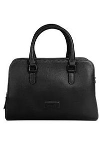 Henkeltasche Bugatti "ELSA", Damen, Gr. B/H/T: 32cm x 22cm x 13cm onesize, schwarz, Leder, leicht gl&auml;nzend, unifarben, Taschen, echt Leder