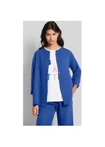 Langarmbluse Bugatti, Damen, Gr. 36, pflaume, 100% Leinen, normal, Rundhals, 1-Knopf-Manschette, Blusen, mit verdeckter Knopfleiste