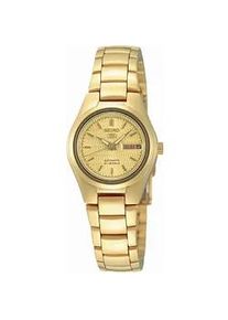 Automatikuhr Seiko "Seiko 5", gold (goldfarben), Armbanduhren, Damen, Automatikuhr, Armbanduhr, Damenuhr, Tag, Datum, Edelstahlarmband