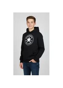 Kapuzensweatshirt Converse "f&uuml;r Kinder", Jungen, Gr. 128, schwarz, Sweatware, Obermaterial: 60% Baumwolle, 40% Polyester, bedruckt, unifarben, eingesetzt B&uuml;ndchen krempelbar, Sweatshirts, f&uuml;r Kinder