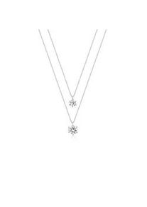 Gliederkette Elli "Layer Rund 925 Silber, mit Kristallen von Swarovski" Gr. 45, silber, Halsketten, Damen, 45, ohne Stein, Silber 925 (Sterlingsilber), L: 45, Gliederkette