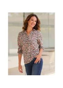 Print-Shirt Inspirationen "Shirt", Damen, Gr. 36, bunt (grapefruit, oliv, bedruckt), 50% Baumwolle, 50% Modal, bedruckt, gebl&uuml;mt, gemustert, mehrfarbig, Rundhals, Shirts