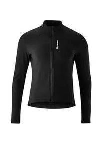 Radtrikot Gonso "SITIVO TRIKOT THERM M", Herren, Gr. M, schwarz, 57% Polyamid, 28% Polyester, 15% Elasthan, Rundhals, Trikots, Herren Fahrradtrikot langarm, isolierendes Full-Zip Trikot, Tight Fit