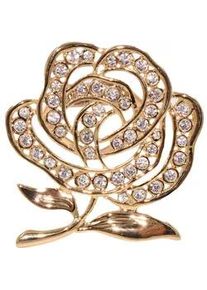 Tuchring Firetti "Schmuck Geschenk Ansteckschmuck Schalclip Rose", gold (gelbgoldfarben, kristallwei&szlig;, kristallwei&szlig;), Broschen, Damen, Messing, mit Zirkonia (synth.)