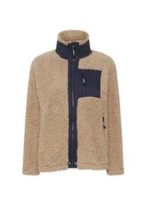 Sweatjacke oxmo "Fleecejacke OXEllin", Damen, Gr. L, beige (doeskin), Obermaterial: 100% Polyester PES., Jacken Sweatjacke