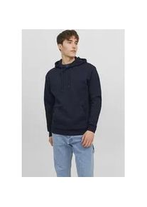 Jack & Jones Kapuzensweatshirt JACK & JONES "JJEBRADLEY SWEAT HOOD NOOS", Herren, Gr. XXL, blau (navy blazer), angeraute Sweatware, Obermaterial: 61% Polyester, 39% Baumwolle, unifarben, relaxed fit normal, ohne Ausschnitt, Rippb&uuml;ndchen, Sweatshirts, Materialmix, relaxed fit