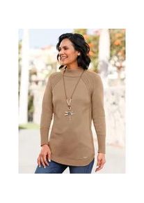 Strickpullover Casual Looks "Pullover", Damen, Gr. 38, braun (camel), 50% Baumwolle, 50% Polyacryl, unifarben, Pullover Strickpullover