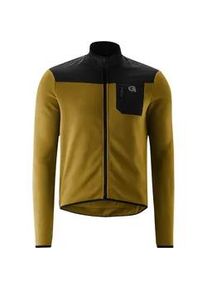 Radtrikot Gonso "Adventure Jersey Fleece M", Herren, Gr. 3XL, senf, 100% Polyester (Recycelt), hoch geschlossener Ausschnitt, Trikots, Herren Fahrradtrikot langarm, weiches Fleece-Material, Full-Zip Trikot