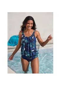 Tankini-Top feel good, Damen, Gr. 52, Cup B, blau (marine, royalblau, bedruckt), Elasthan, Polyamid, Bikini-Oberteile