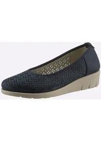Ballerina Classic Basics, Damen, Gr. 37, blau (jeansblau), Veloursleder, Basic, Schuhe Ballerina