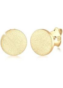 Paar Ohrstecker Kuzzoi "Ohrstecker Pl&auml;ttchen 925 Sterling Silver", gold, Ohrringe, Herren, onesize, ohne Stein, Silber 925 (Sterlingsilber)