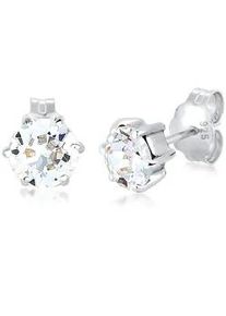 Paar Ohrstecker Elli "Funkelnd Rund Klassik 925 Silber, mit Kristallen von Swarovski", silber, Ohrringe, Damen, onesize,mit Steinen, Silber 925 (Sterlingsilber)