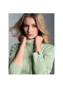 Rollkragenshirt TRIGEMA "TRIGEMA Rollkragenshirt", Damen, Gr. L, gr&uuml;n (gr&uuml;n tea), Feinstrick, 95% Baumwolle, 5% Elastan, Basic, normal, ohne Ausschnitt, Shirts