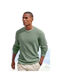 Strickpullover John Devin, Herren, Gr. L (52/54), gr&uuml;n (hellgr&uuml;n), Strick, Obermaterial: 50% Baumwolle, 50% Polyacryl, unifarben, regular fit normal, Rundhals, Strickb&uuml;ndchen, Pullover Strickpullover, Pullover in modischer Strickstruktur, Topseller