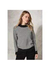 Strickpullover Cecil, Damen, Gr. XL (44), schwarz, Stoff, 50% Viskose, 28% Polyester, 22% Nylon, gemustert, normal normal, hoch geschlossener Ausschnitt, B&uuml;ndchen, Pullover Strickpullover, mit Turtleneck