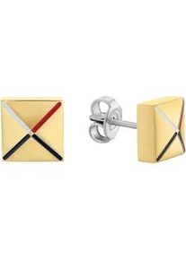 Paar Ohrstecker Tommy Hilfiger "GIANNA", wei&szlig; (gelbgoldfarben, edelstahlfarben, wei&szlig;, blau, rot), Ohrringe, Damen, Edelstahl, mit Emaille