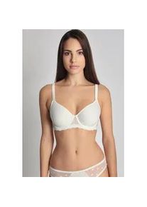 Sassa Mode B&uuml;gel-BH SASSA "Dotted Mesh", Damen, Gr. 90, Cup E, wei&szlig; (ivory), Jacquard: 90% Polyamid, 10% Polyethylen. Obermaterial: 90% Polyester, 10% Elasthan. Spitze: 90% Polyamid, 10% Elasthan, unifarben, normal, BHs B&uuml;gel-BH, mit Spitzeneinsatz