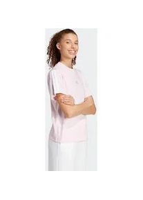 T-Shirt Adidas SPORTSWEAR "W 3S SJ T B", Damen, Gr. M, pink (clear pink, wei&szlig;), Obermaterial: 100% Baumwolle, normal, Rundhals, Shirts T-Shirt, klassische 3-Streifen an den &Auml;rmeln, ohne Verschluss
