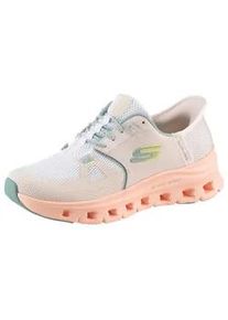 Slip-On Sneaker Skechers "Vegan Slip-ins: Glide-Step Pro", Damen, Gr. 38, beige (wei&szlig; beige kombiniert), Synthetik, Textil, Schuhe Sneaker, Sneaker, Slipper, Freizeitschuh mit Hands Free Slip-ins Funktion