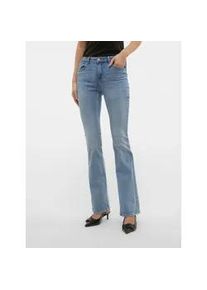 V&eacute;ro Moda Bootcut-Jeans VERO MODA "VMFLASH MR FLARED JEANS LI371 GA NOOS", Damen, Gr. M (38), L&auml;nge 32, blau (light blau denim), Denim/Jeans, Obermaterial: 89% Baumwolle, 9% Elastomultiester, 2% Elasthan, unifarben, slim fit kn&ouml;chellang, Jeans, Baumwollmischung mit Stretch, regular waist, bootcut fit