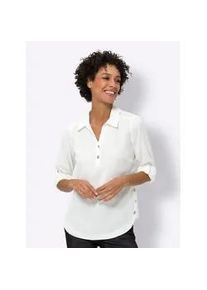 Schlupfbluse Classic Basics, Damen, Gr. 44, beige (ecru), 100% Polyester, unifarben, Blusen Schlupfbluse