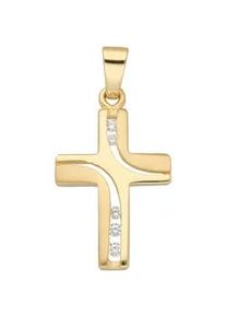 Adelia&acute;s Kreuzanh&auml;nger ADELIA ́S "Damen & Herren 333 Gold Kreuz Anh&auml;nger mit Zirkonia", gold, Schmuckanh&auml;nger, Damen, Gold, mit Zirkonia f&uuml;r Damen & Herren