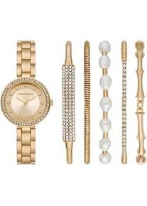 Quarzuhr Skechers "BRACELET GLITZ SET", gelb (goldfarben), Armbanduhren, Damen, Quarzuhr, Armbanduhr, Damenuhr, analog, Glassteine, Geschenkidee