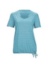 T-Shirt Killtec "KOS 46 WMN TSHRT", Damen, Gr. 42, blau (t&uuml;rkis), Obermaterial: 93% Polyester, 7% Elasthan, Rundhals, Shirts T-Shirt, Schnelltrocknend, feuchtigkeitstransportierend, verstellbarer Saum