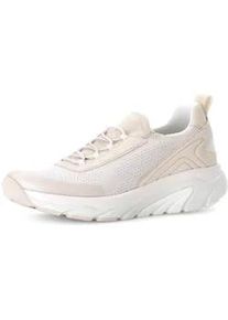 Gabor Slip-On Sneaker ROLLINGSOFT, Damen, Gr. 40, beige (creme kombiniert), Kalbsleder, Textil, meliert, Schuhe Sneaker, Freizeitschuh, Halbschuh, Slipper mit Gummizug f&uuml;r guten Sitz