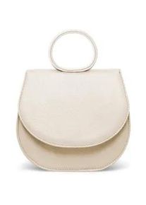Schultertasche Gretchen "Ebony Mini Loop Bag", Damen, Gr. B/H/T: 25cm x 17cm x 19cm, beige (ecru), Leder, unifarben, Taschen Schultertasche, aus italienischem Kalbsleder