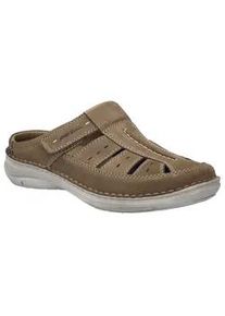 Clog Josef Seibel "New Anvers 76", Herren, Gr. 43, beige (sand), Leder, Schuhe Clog, Hausschuh, Sabot, Freizeitschuh in extraweiter Form