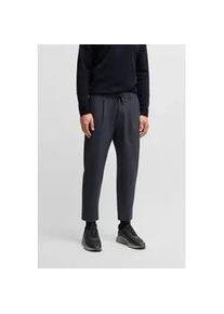 Webhose BOSS Green "T Convert-Pleat", Herren, Gr. 50, N-Gr, blau (dunkelblau402), Web, Obermaterial: 95% Polyester, 5% Elasthan, unifarben, Basic kn&ouml;chellang, Hosen, mit Zugbund und Markenlabel Bundfaltenhose Anzughose Stretchhose