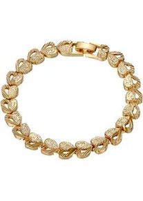 Armband Firetti "Schmuck Geschenk Kupfer Armschmuck Herzkettengliederung Liebe", gold (gelbgoldfarben), Armb&auml;nder, Damen, 19cm, Kupfer, Armband
