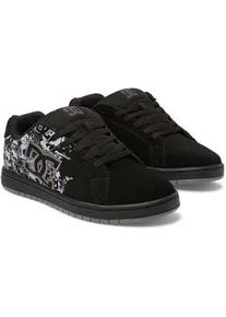 Sneaker DC Shoes "GAVELER", Herren, Gr. 43, schwarz (schwarz, dk grau print), Leder, Schuhe Sneaker