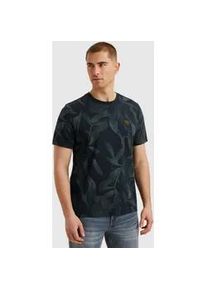 PME-Legend T-Shirt PME LEGEND "Short sleeve r-neck slub jersey aop", Herren, Gr. L, grau (salute), Jersey, Obermaterial: 100% Baumwolle, bedruckt, regular fit taillenbedeckt, Rundhals, gerader Abschluss, Shirts T-Shirt, mit All-Over Print