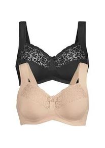 Entlastungs-BH Anita "2er Pack Entlastungs BH Havanna", Damen, Gr. 85, Cup C, bunt (desert schwarz), Spitze, Obermaterial: 86% Polyamid PA. 14% Elasthan EL., BHs Entlastungs-BH