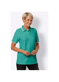 Poloshirt Classic Basics "Poloshirt", Damen, Gr. 44, gr&uuml;n (smaragd), 95% Baumwolle, 5% Elasthan, gemustert, gestreift, Shirts
