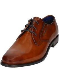 Schn&uuml;rschuh Bugatti, Herren, Gr. 42, braun (cognac used), Leder, Schuhe Schn&uuml;rschuh, Businesschuh, Abendschuh, Festtagsschuh mit seitlichem Logoemblem