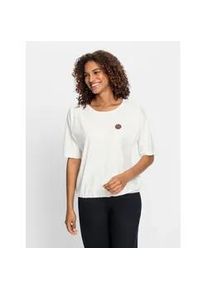 Kurzarmshirt Casual Looks "Kurzarm-Shirt", Damen, Gr. 50, beige (ecru), 95% Baumwolle, 5% Elasthan, unifarben, Rundhals, Shirts