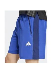 Shorts Adidas PERFORMANCE "TRAIN ESSENTIALS WOVEN M&Eacute;LANGE", Herren, Gr. 3XL, L&auml;nge 7, blau (dunkelblau melange), Obermaterial: 100% Polyester, Hosen Shorts, f&uuml;r Training und sportliche Aktivit&auml;ten, mit Rei&szlig;verschlusstaschen