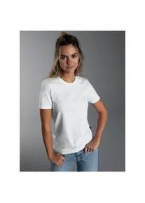 T-Shirt TRIGEMA "TRIGEMA Slim Fit T-Shirt aus DELUXE Baumwolle", Damen, Gr. XXL, wei&szlig;, Single Jersey, 100% Baumwolle, Basic, normal, Rundhals, Shirts T-Shirt