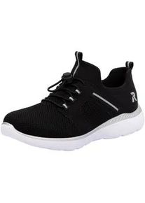 Slip-On Sneaker Rieker SPORT, Damen, Gr. 36, schwarz, Lederimitat, Textil, unifarben, Schuhe Sneaker, Schlupfschuh, Halbschuh, Freizeitsneaker mit Anziehlaschen