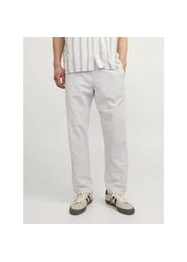 Jack & Jones Stoffhose JACK & JONES "JPSTKANE SUMMER JOGGER SN", Damen, Gr. L, N-Gr, crockery detail:melange, Web, Obermaterial: 74% Baumwolle, 26% Leinen, meliert, relaxed fit kn&ouml;chellang, Hosen Stoffhose, mit B&uuml;ndchen